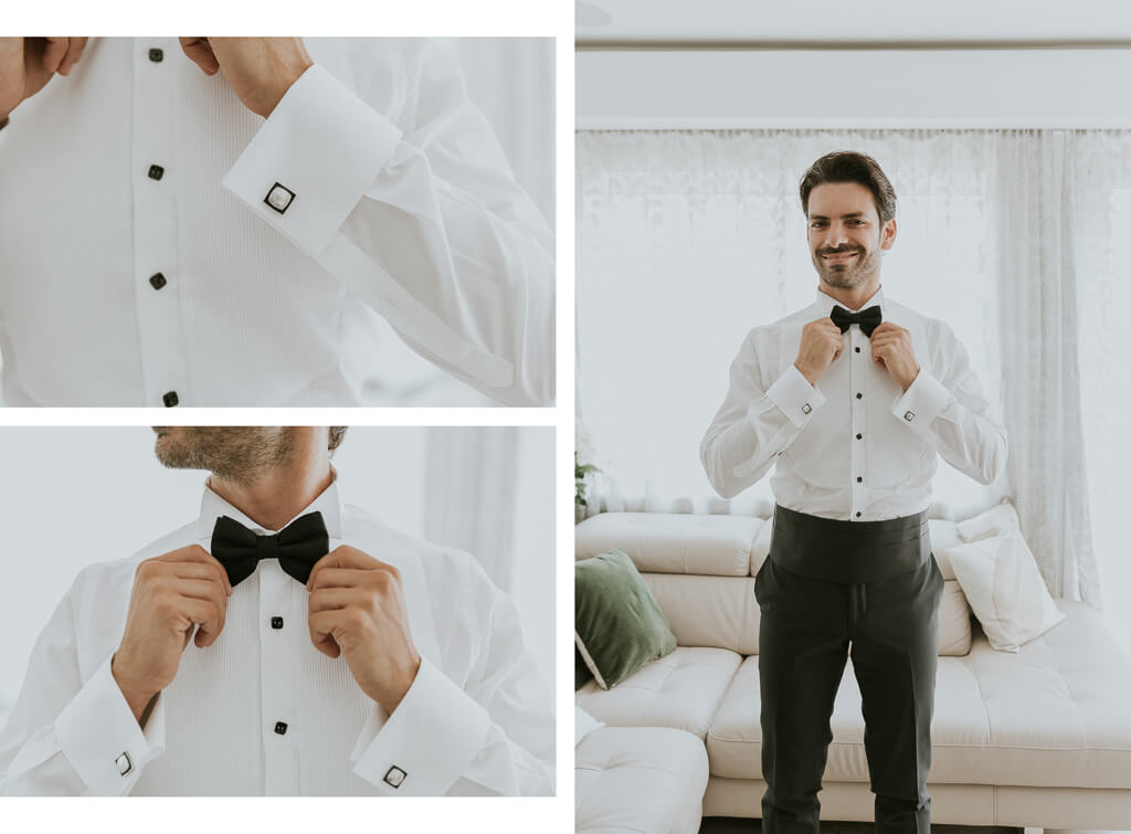 lo sposo si prepara per la cerimonia