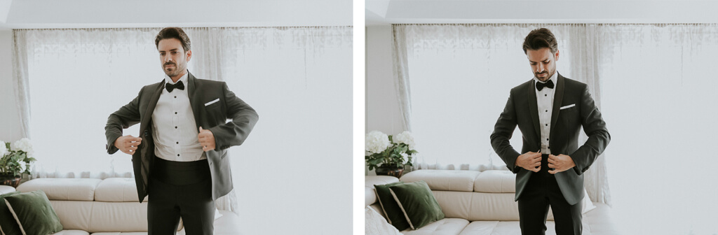 lo sposo si mette la giacca