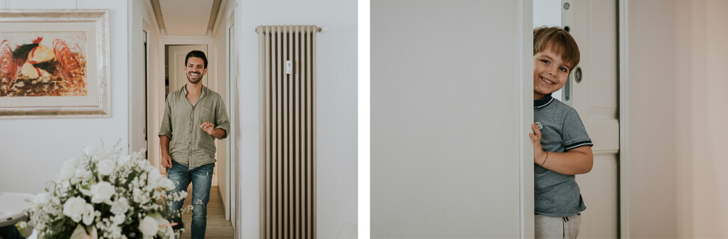 sposo e figlio pronti per il matrimonio