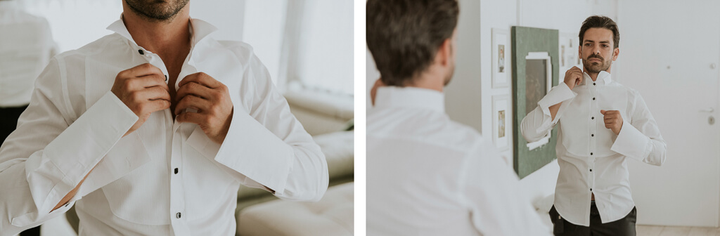 lo sposo si prepara per la cerimonia a roma