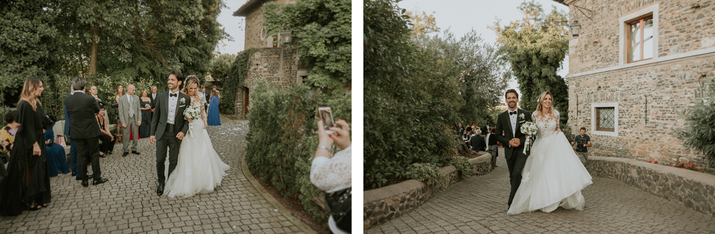 gli sposi dopo la cerimonia a roma