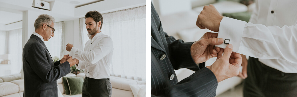 lo sposo indossa i gemelli