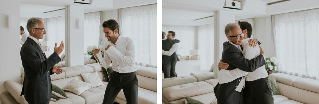 lo sposo scherza col testimone