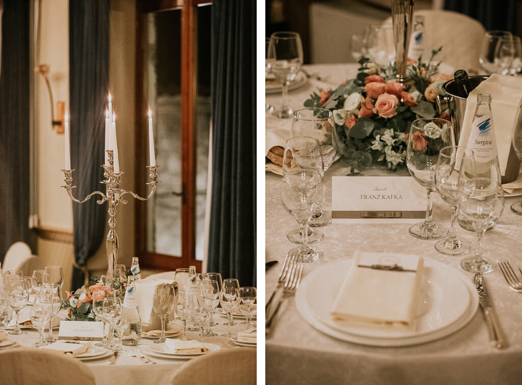 dettagli allestimenti ricevimento matrimonio al castello della castelluccia