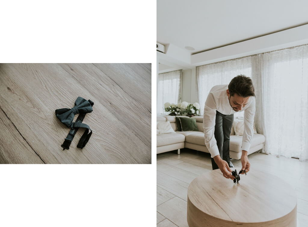 lo sposo e il papillon nero