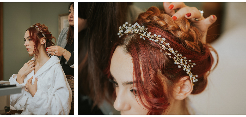 dettagli acconciatura della sposa