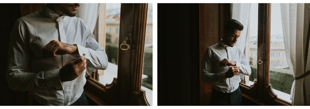 lo sposo indossa i gemelli