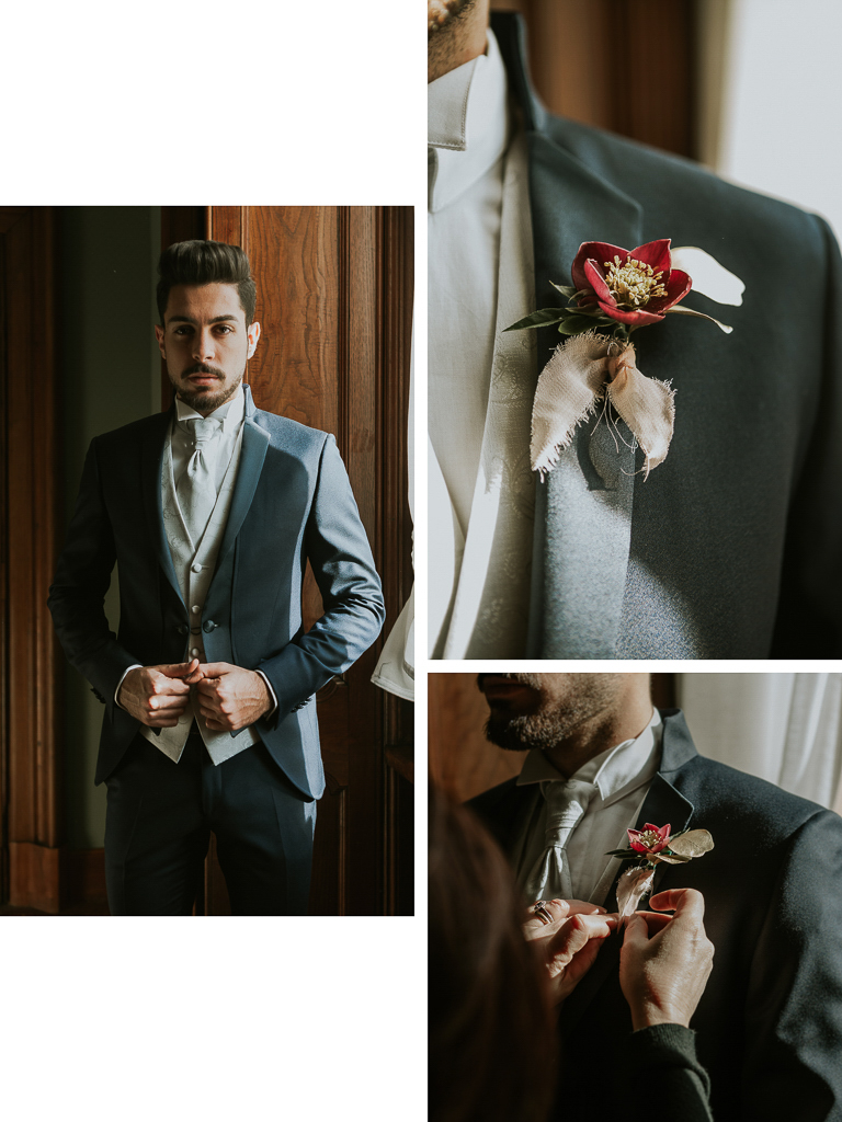 dettagli del vestito dello sposo destination wedding a roma