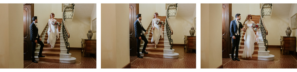 sposi si incontrano per la cerimonia