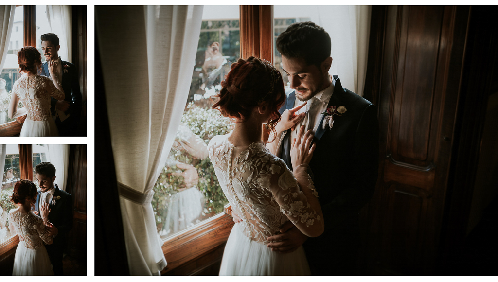 la sposa scherza con lo sposo destination wedding a roma