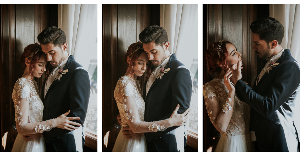 abbracci e carezze degli sposi