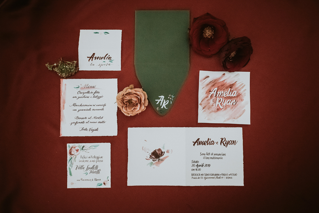 coordinato grafico destination wedding a roma