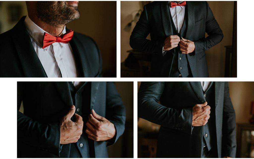 dettagli del vestito dello sposo