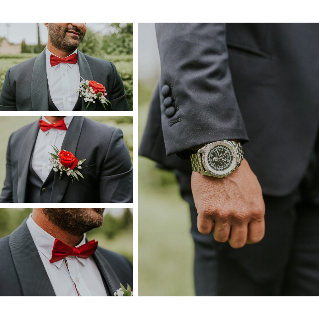 dettagli abito sposo