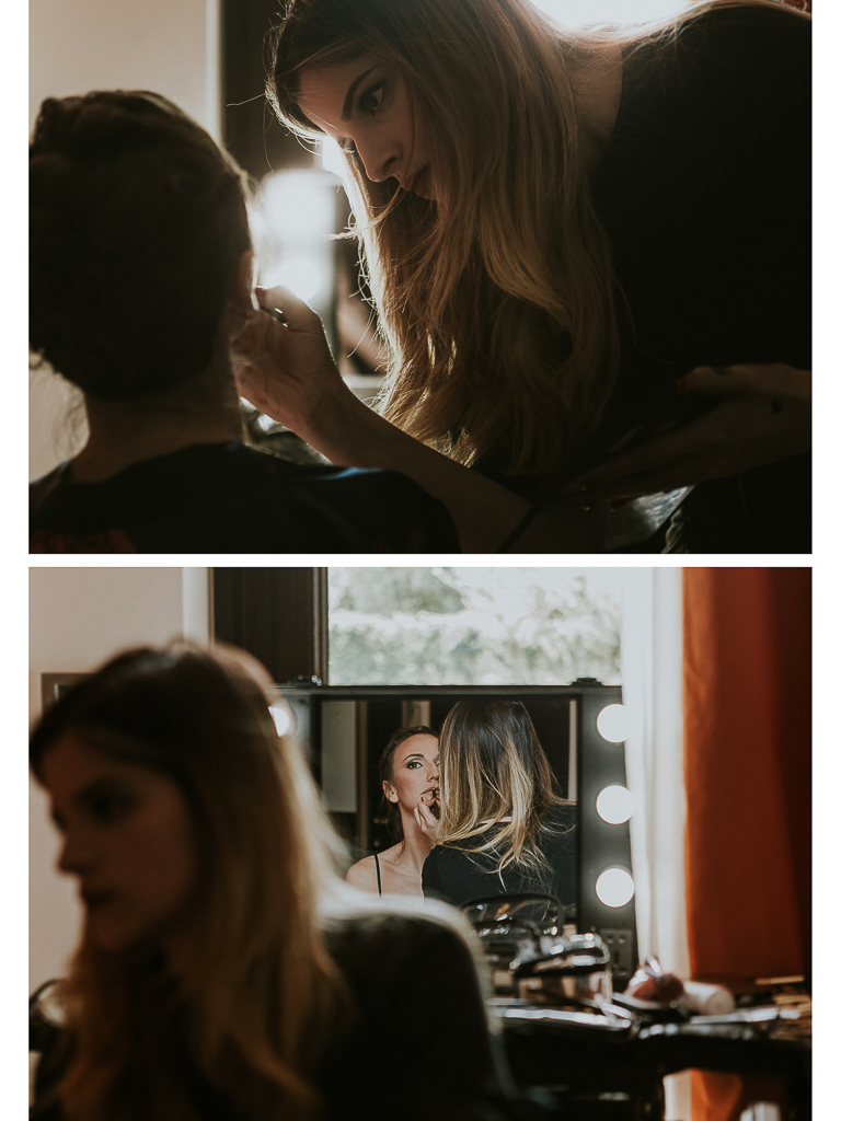 la sposa si trucca per il matrimonio a roma