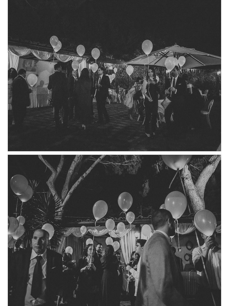 palloncini luminosi al matrimonio in villa grant a roma