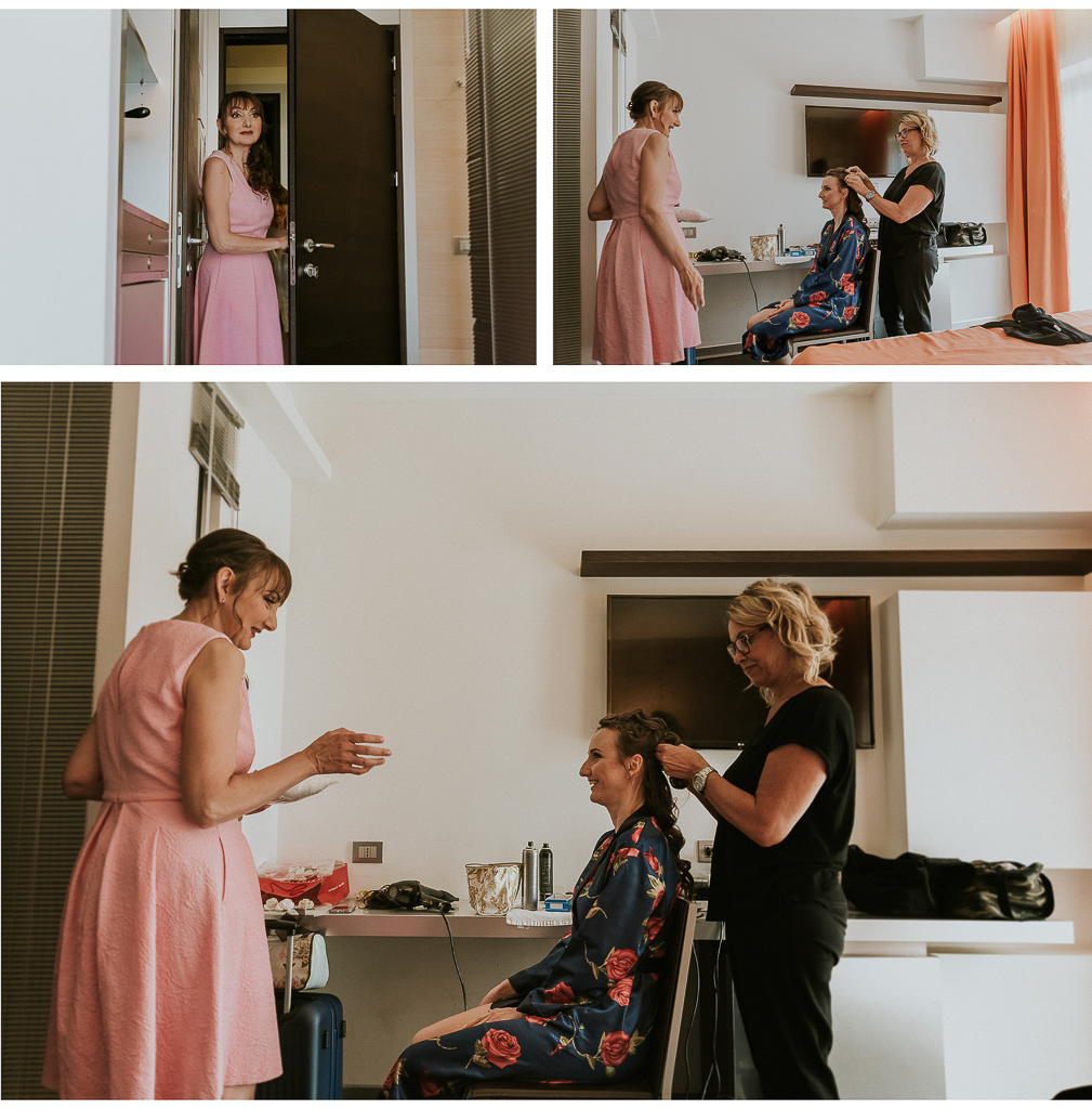 la sorella sorride alla sposa