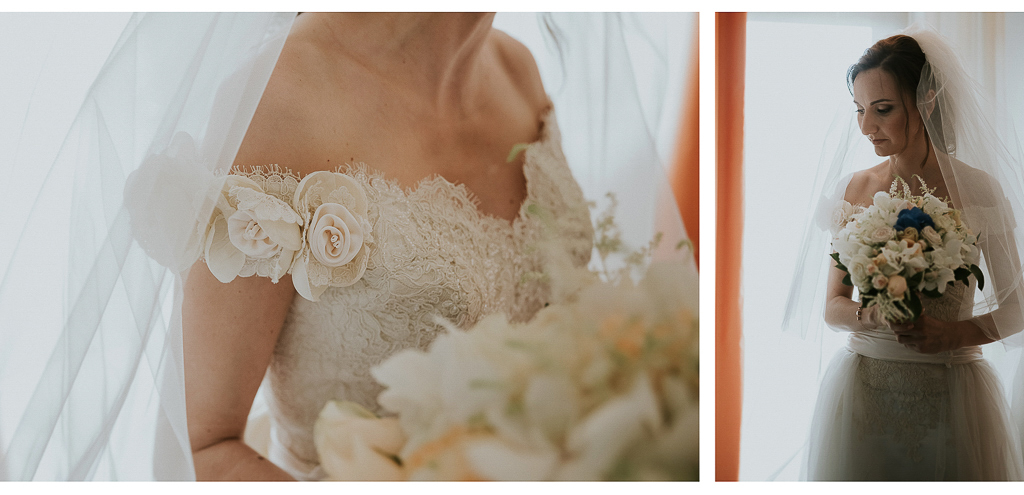 dettagli del vestito della sposa