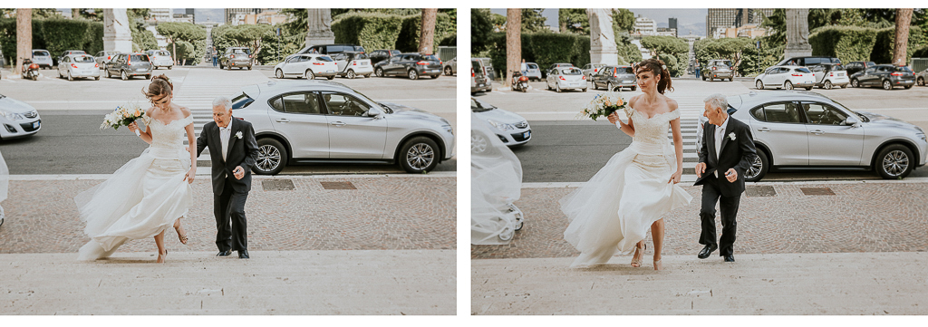 la sposa è arrivata in chiesa per celebrare il suo matrimonio a roma
