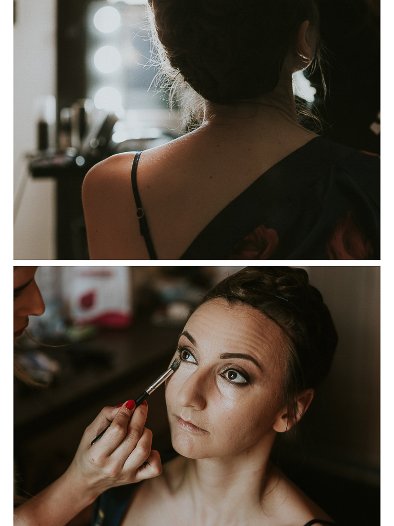 il momento del trucco della sposa
