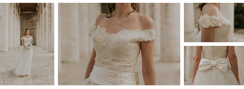 dettagli del vestito della sposa