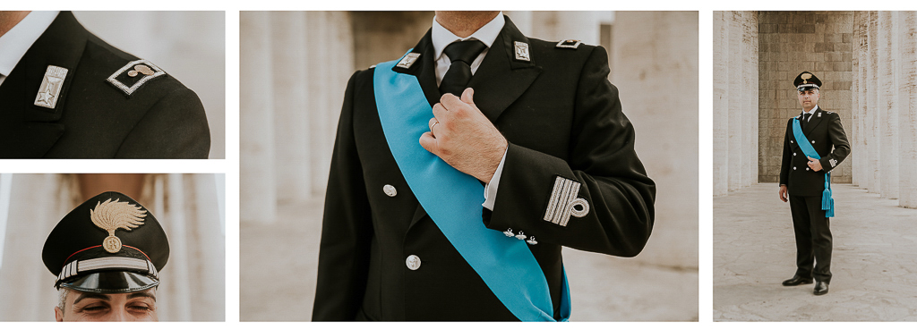 dettagli della divisa dello sposo