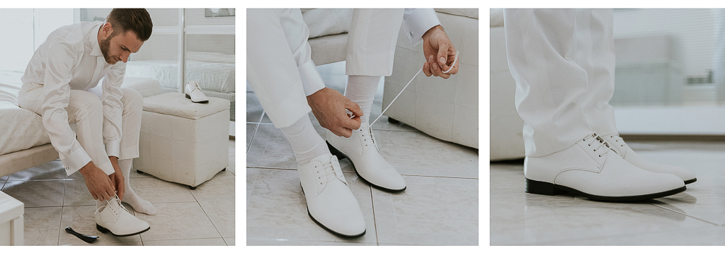 le scarpe bianche dello sposo