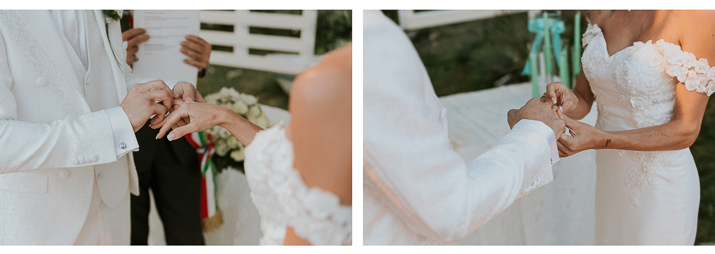 scambio degli anelli sulla spiaggia di terracina