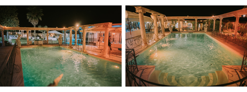 piscina serale di Matrimonio in Villa Desirèe a Roma