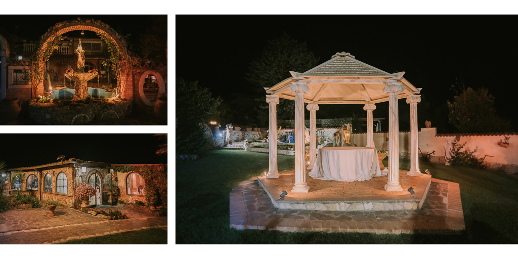 esterni serali di Matrimonio in Villa Desirèe a Roma