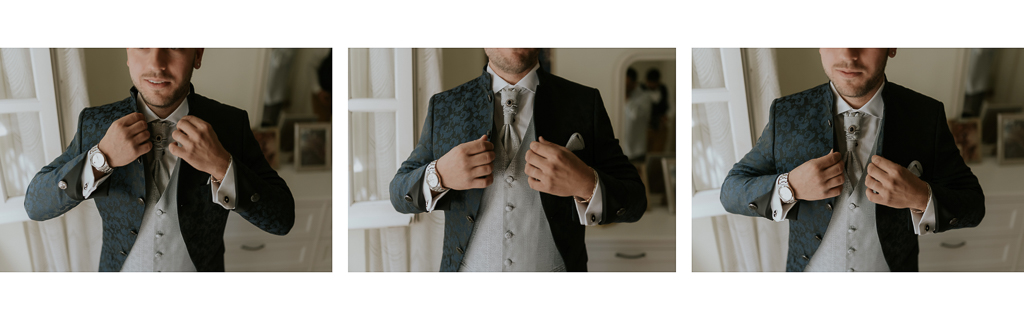 lo sposo sistema la giacca per il matrimonio a roma