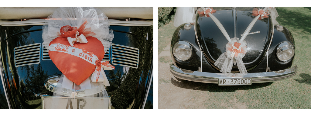 decorazioni macchina della sposa