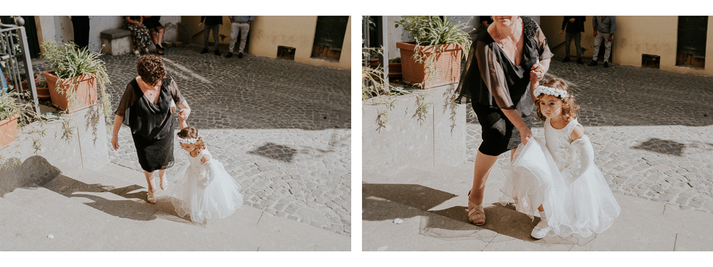 invitati entrano in chiesa per la cerimonia di matrimonio