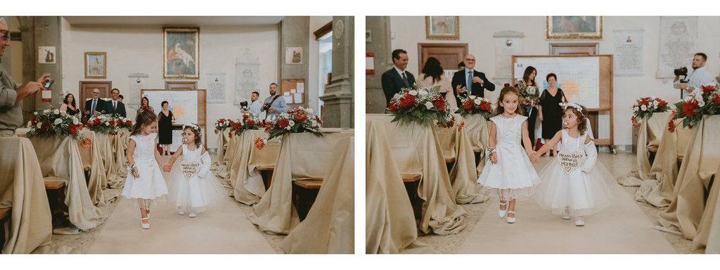 damigelle entrano in chiesa a formello