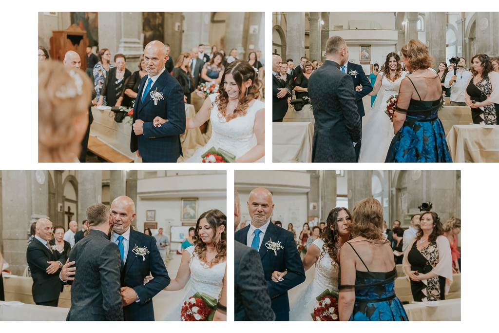 la sposa arriva accompagnata dal padre