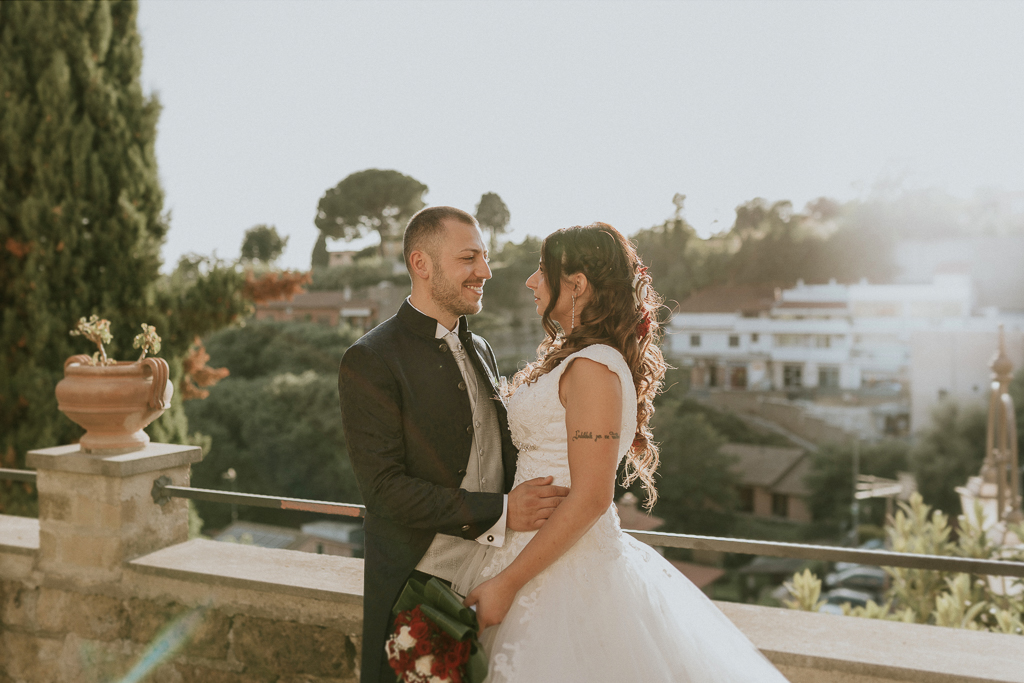 foto di matrimonio al tramonto