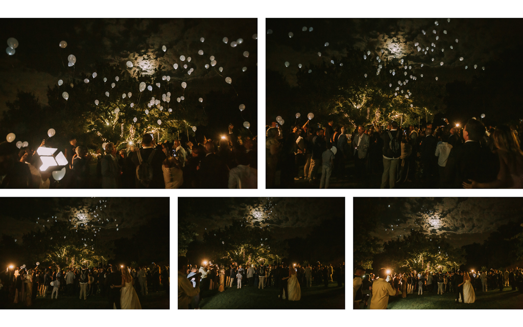 palloncini led matrimonio serale