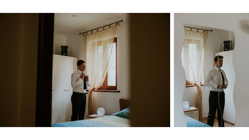 sposo di prepara per il matrimonio a Roma