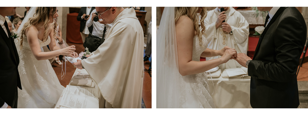 la sposa mette l'anello allo sposo