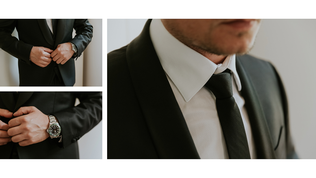 dettagli del vestito dello sposo