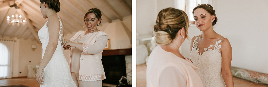 chiusura del vestito della sposa