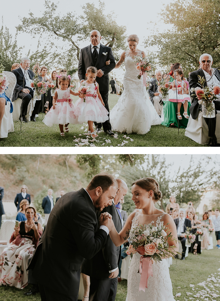 ingresso della sposa con damigelle