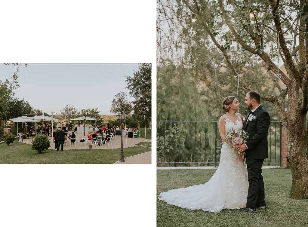 sposi nel giardino di tenuta agrivillage a roma