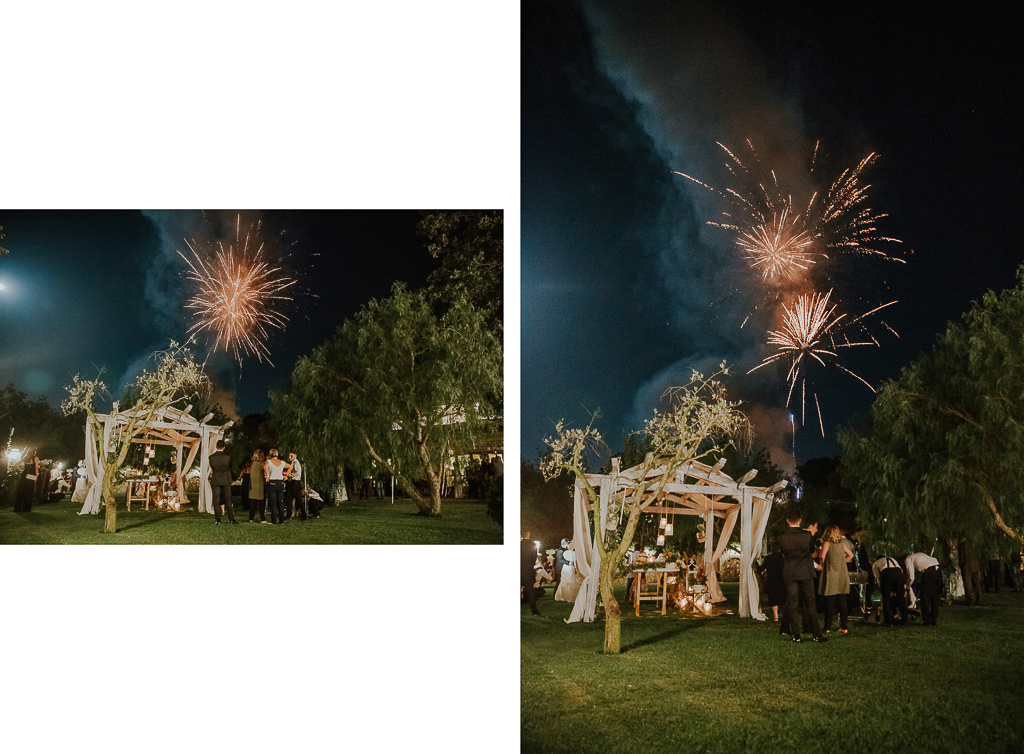 spettacolo pirotecnico durante il matrimonio a roma