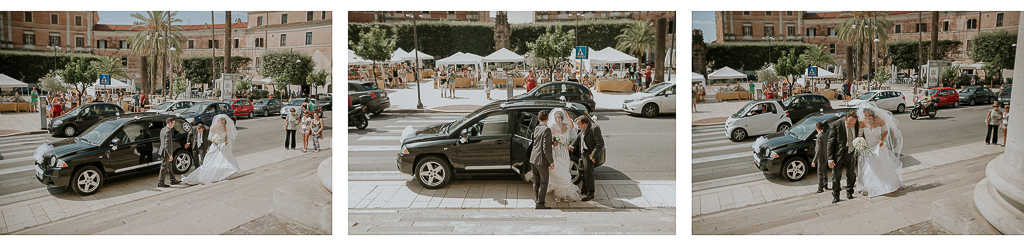 arrivo della sposa scende dalla macchina