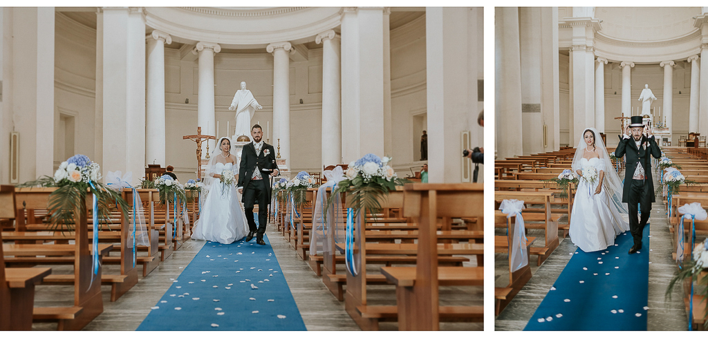 gli sposi si apprestano ad uscire dalla chiesa di terracina