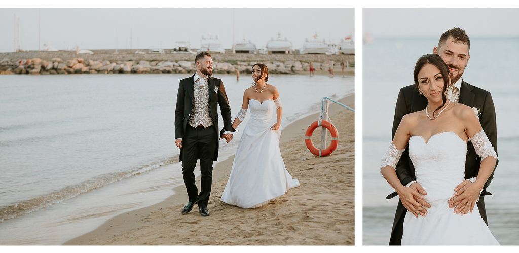 passeggiata sposi sulla spiaggia