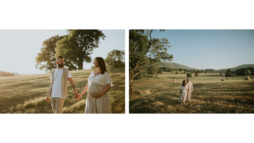 passeggiata di coppia al tramonto
