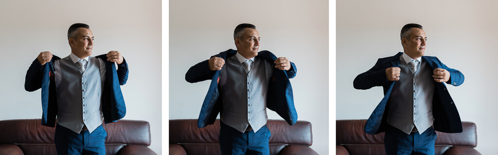 lo sposo indossa la giacca