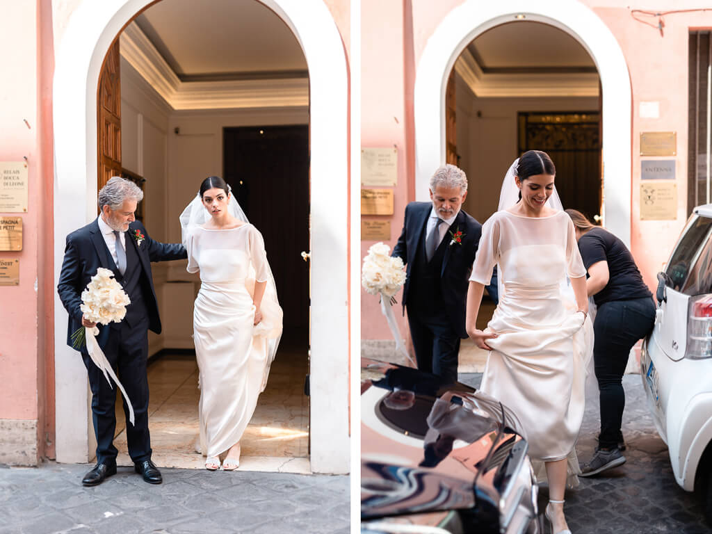 la sposa esce di casa